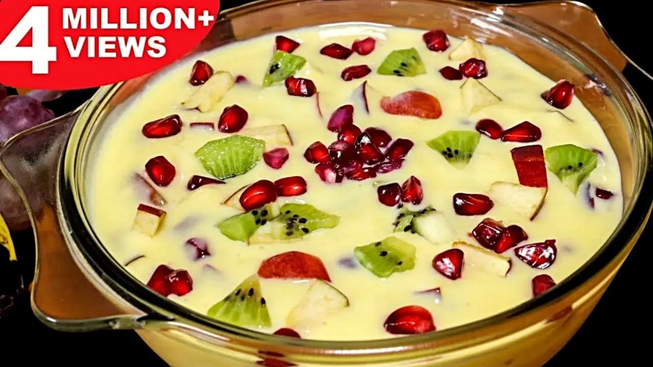 एकदम स्वादिष्ट और हेअल्थी फ्रूट कस्टर्ड घर पर बनाने का आसान तरीका | Fruit Custard Recipe In Hindi
