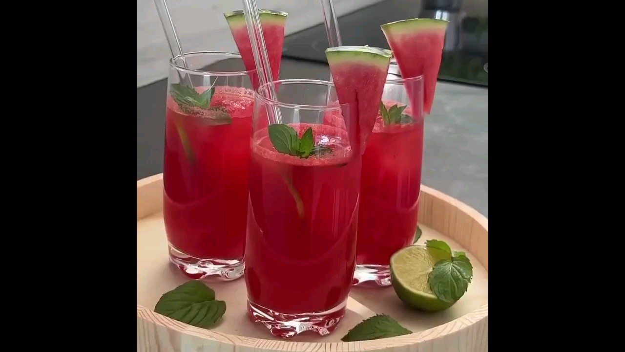 ТАРВУЗДАН КОКТЕЙЛ АЛБАТТА ТАЙЁРЛАП КОРИНГ #коктейль #shorts #mojito
