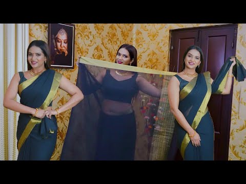 ഇനി ഈസി ആയി സാരി ഉടുക്കാം| Beginners saree draping tutorial |Perfect pleats Saranya Anand Life Style
