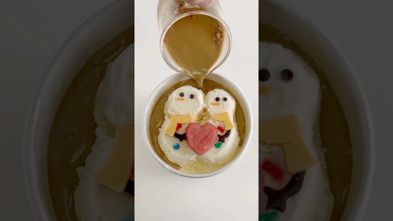여름 눈사람 아이스크림 커피 Snowman Ice Cream Coffee