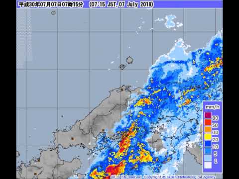 ２０１８年７月西日本豪雨レーダー動画画像