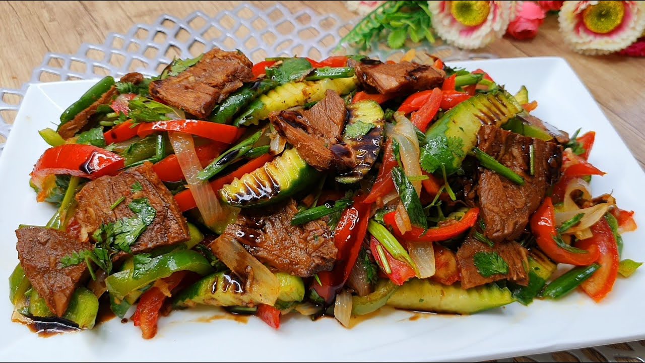 Японский Острый Салат ! Вкусный Супер Салат ! Японча Аччик Гуштли Салат Туй ва Маросимлар  учун!