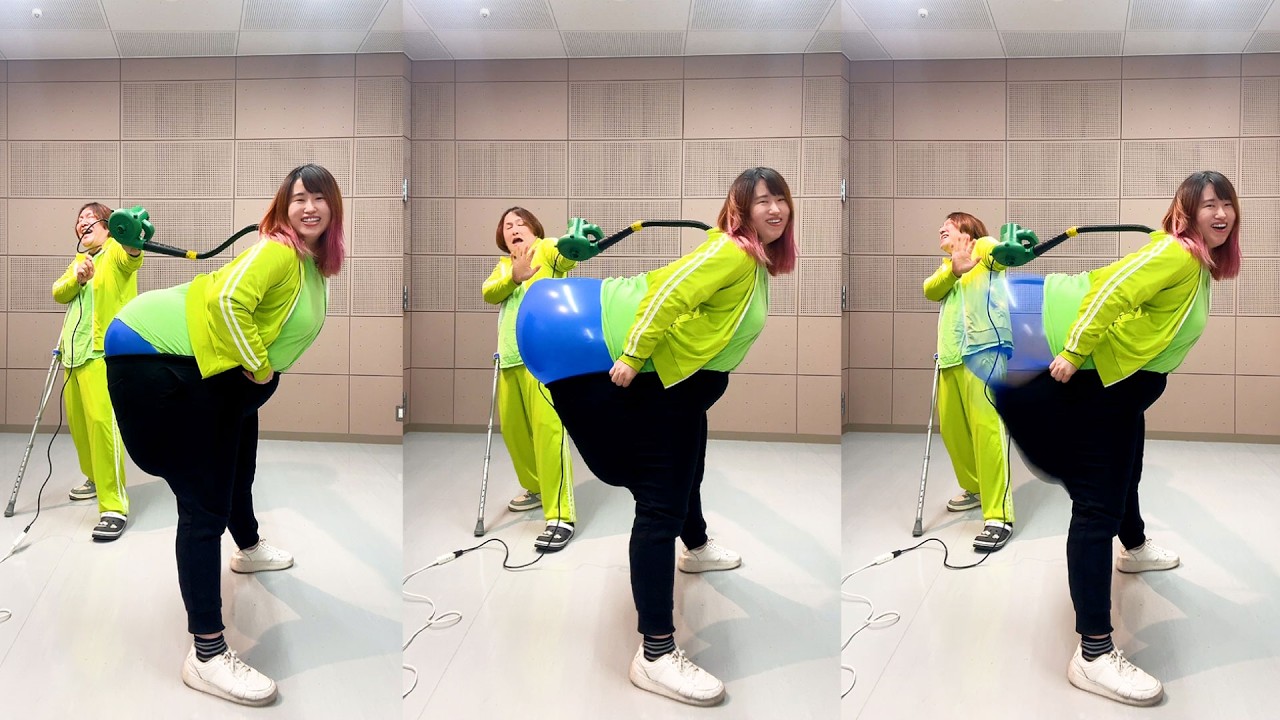 巨大風船をスエットパンツの中に入れて割れるまで膨らませてみた結果！  Balloon Popping in the SweatPants Panic !【視聴者リクエスト企画】
