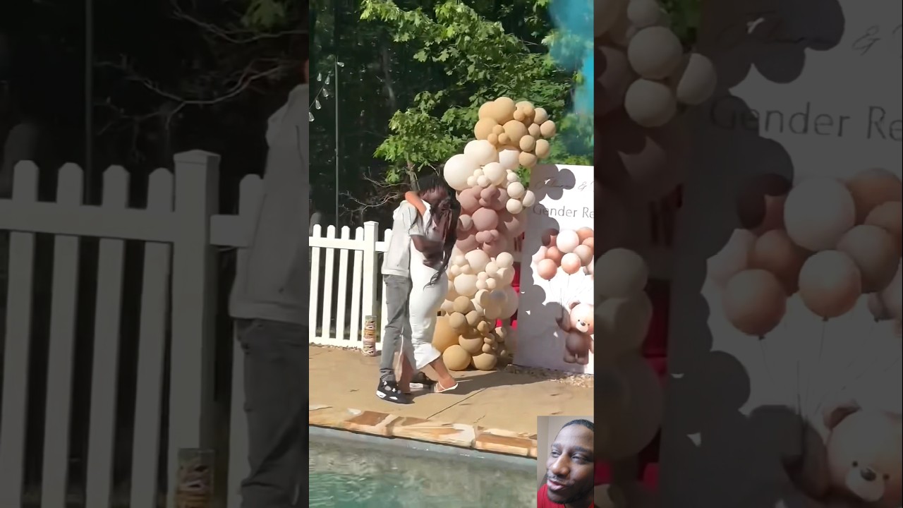 💕💙 🏊🏾‍♀️ JUMP in the pool Gender Reveal #babyshower #babyshower #genderreveal