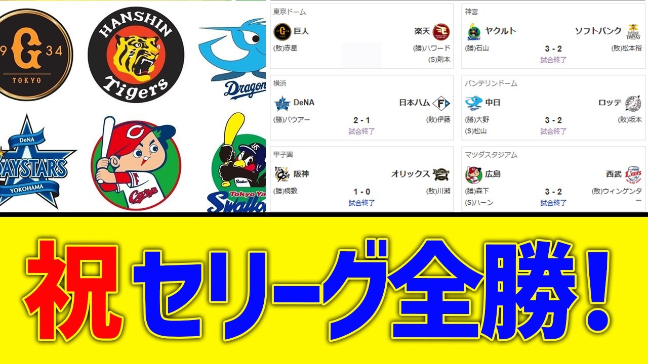 【祝】セリーグ全勝
