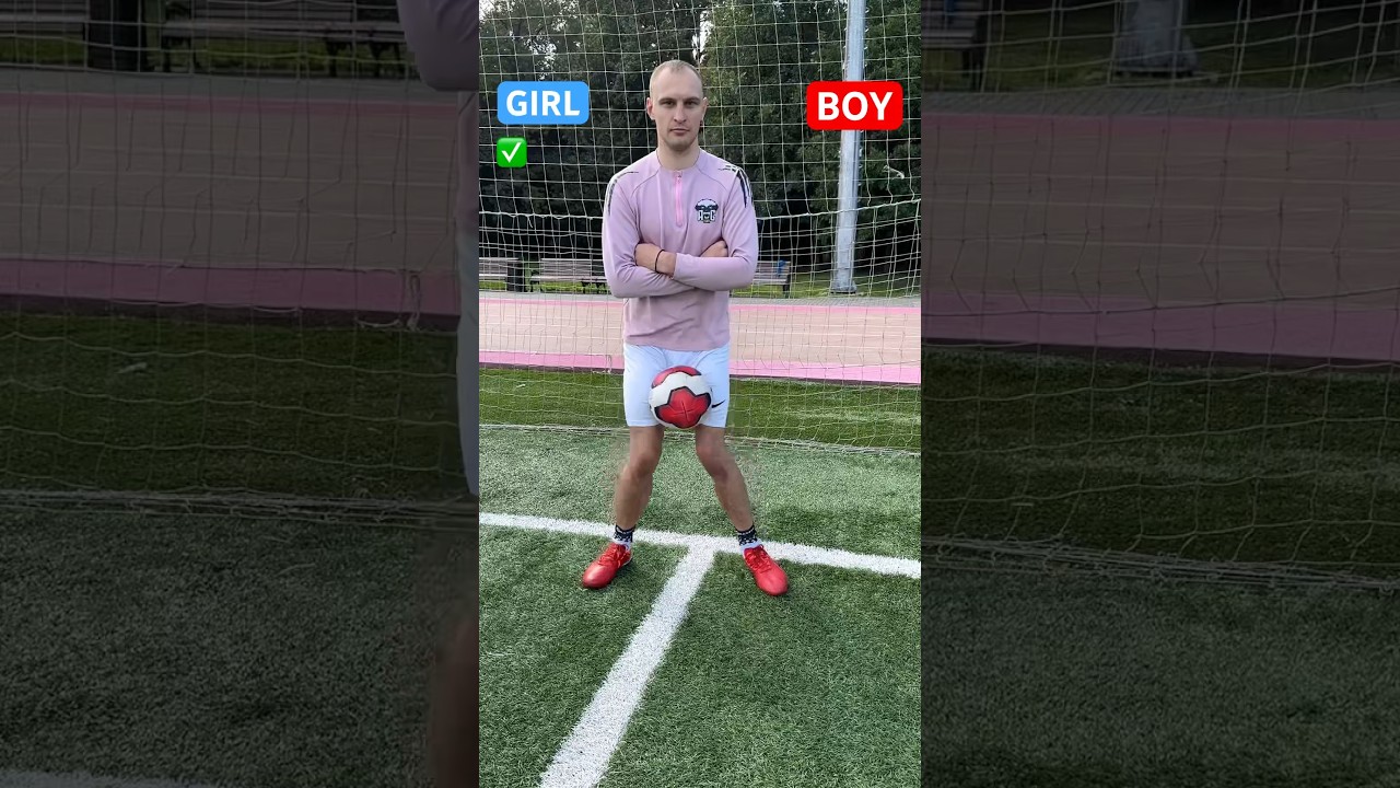 ❌ 3 balls, girl vs boy ⚽️ #soccer #football #challenge #girl #boy #shorts