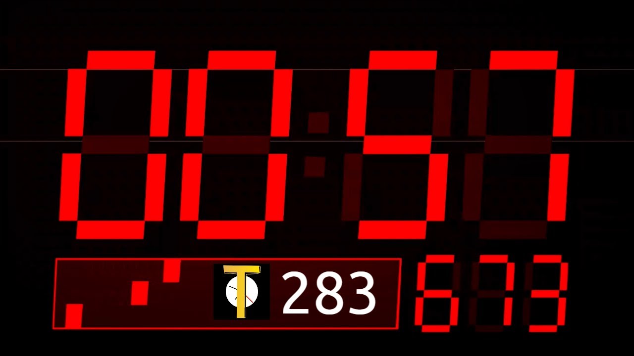 🇪🇳 [4K] 60 second timer ( v 283 ) + music + 7-segment display