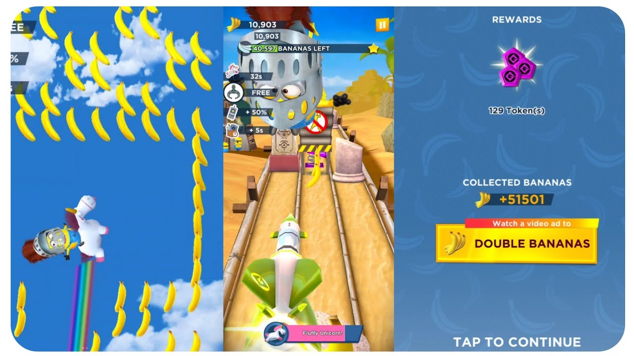 💘 51,500 Bananas Collected In Minion Rush 💞 JUICY EVENT 💖