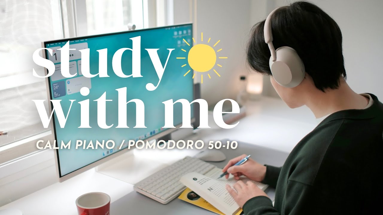 📚 5-HOUR STUDY WITH ME TO START 2025 | 🎹 Calm Piano | Pomodoro 50/10