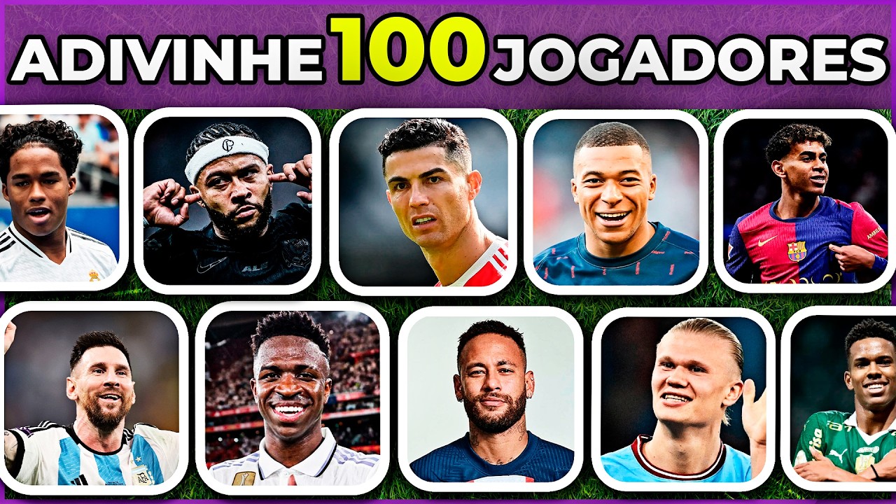 ⚽ ADIVINHE 100 JOGADORES FAMOSOS PELA FOTO | Quantos você acerta? #quiz #macaquiz