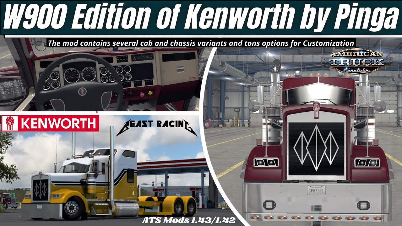 ✅ American Truck Simulator | New W900 Edition of Kenworth  [ATS 1.43/1.42 ]