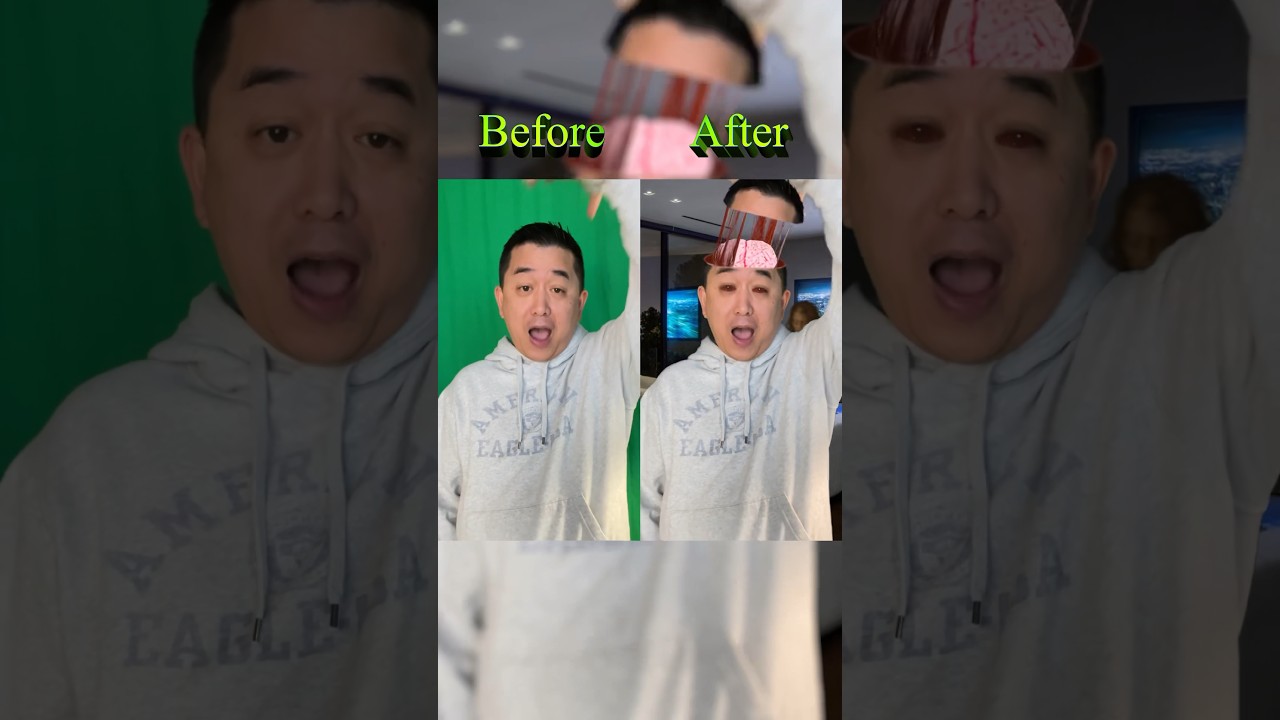 🧟‍♂️🧠 Before / After #tutorial #greenscreen #vfx