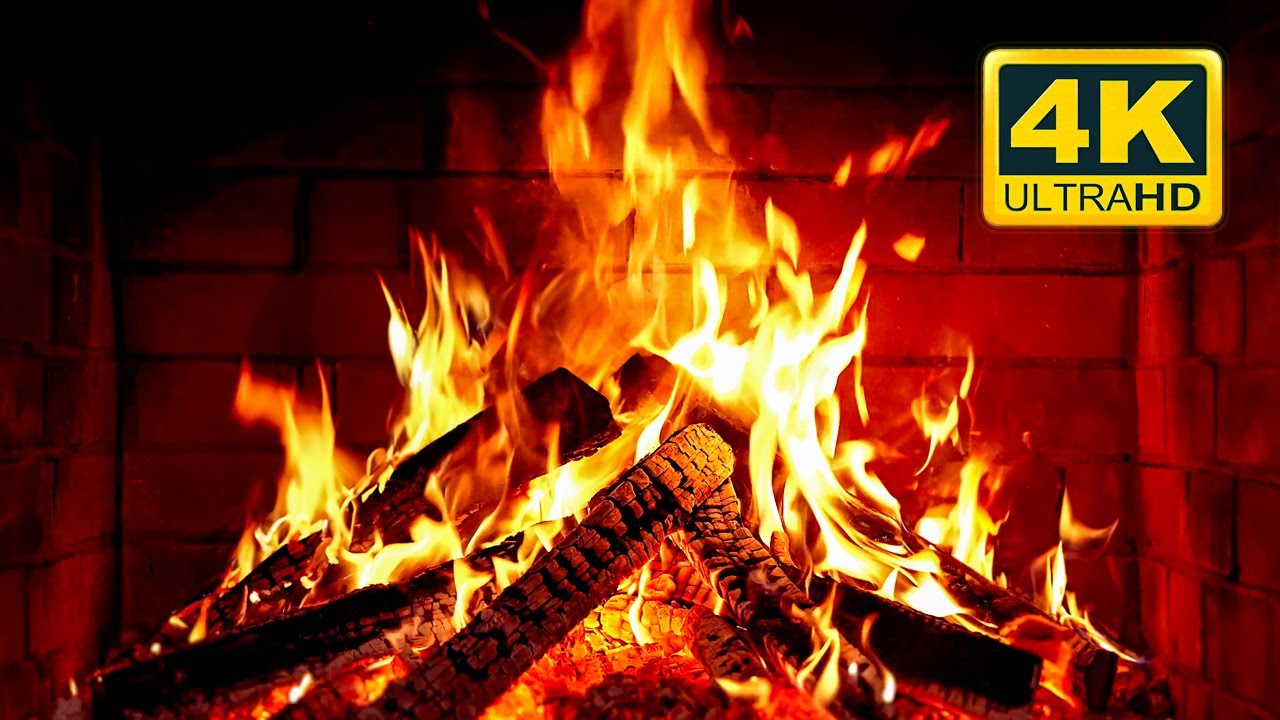 🔥 Cozy Fireplace 4K (12 HOURS). Fireplace with Crackling Fire Sounds. Fireplace Burning 4K