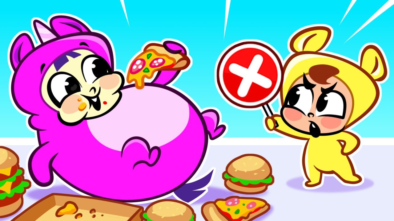🥧 Don't Overeat Song 🤤 Funny Kids Songs 🥧 Learn About Healthy Food