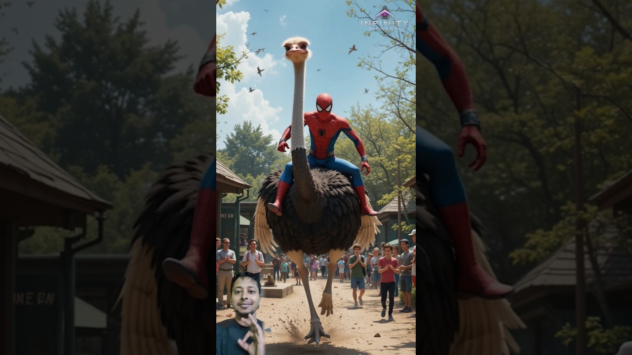 🥰 evolution of spider-man emu 🐪Spiderman riding a emu 🎊 210 #spiderman #spiderman evolution #shorts