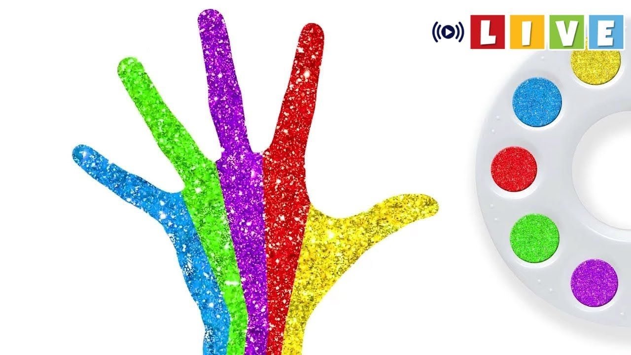 🔴 Glitter Color Painting | Finger Family Song