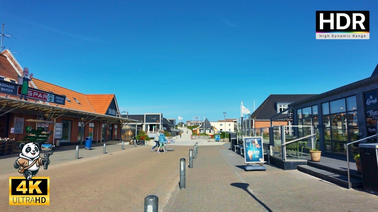 🇩🇰 Henne Strand – Coastal & Residential Walk | 4K HDR + Binaural Sound | Denmark 2025