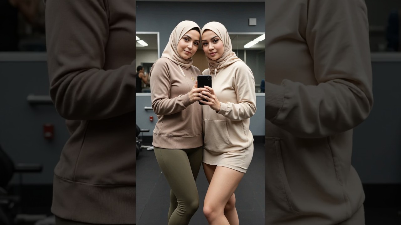 🏋️‍♀️ Hijabi Fitness Queens Power, Grace, and Style at the Gym! - AI Lookbook Girl #shorts