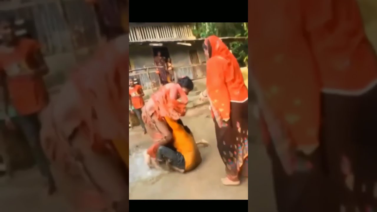 # Holi in our village # Bath in colors # Village life Vlog #
