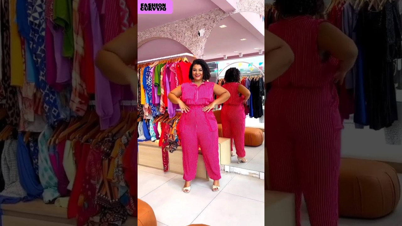 🔥 Hot plus size jumpsuit for curvy women #model #plussize #fashion