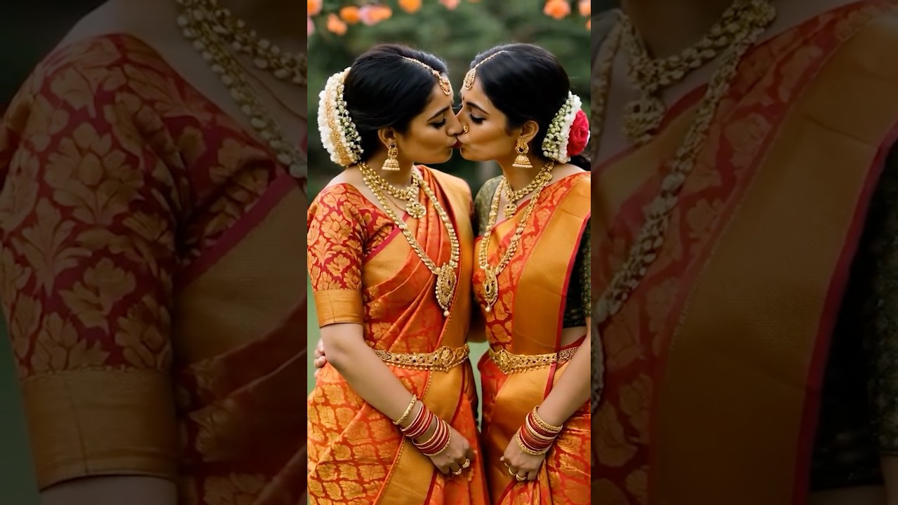 💕 Indian Brides Kissing in Wedding Saree #bridegoals #IndianWedding #weddingsaree #kissing #india