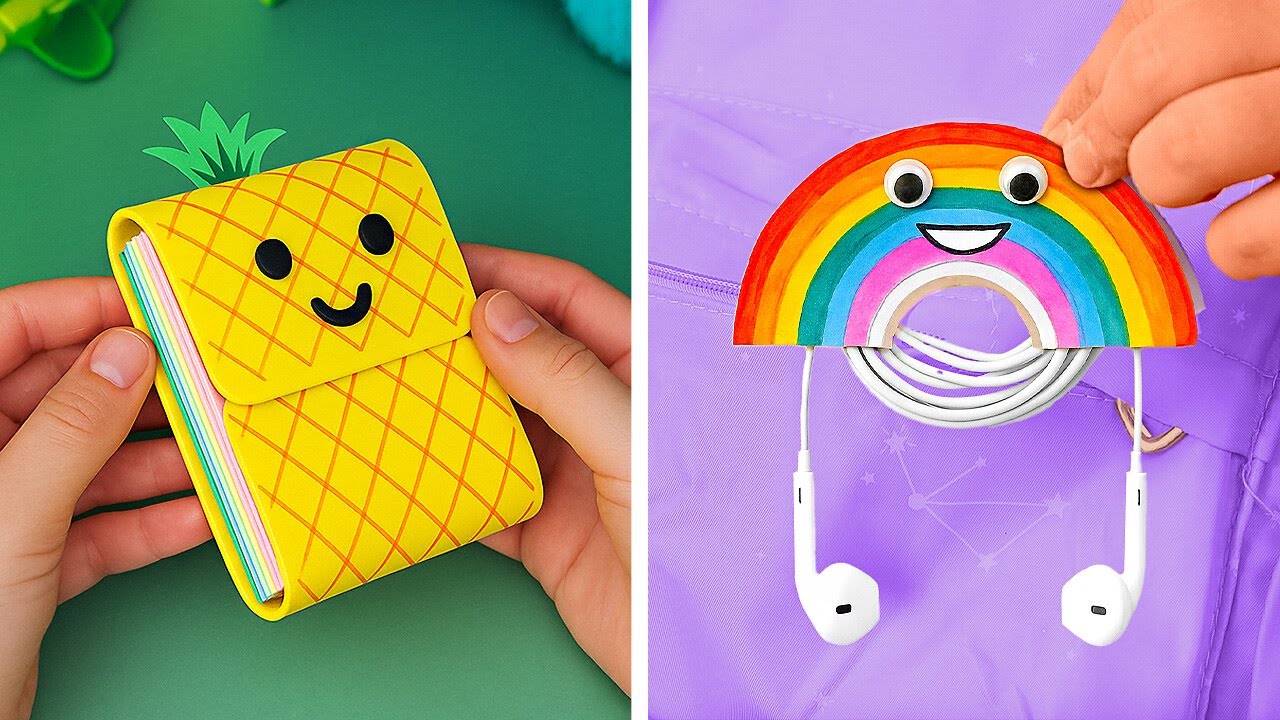 🖐️ KENDİ OKUL KAĞIDI EL SANATLARINIZI YAPIN ✂️ Sınıf ve Evde Eğlence! 🎒