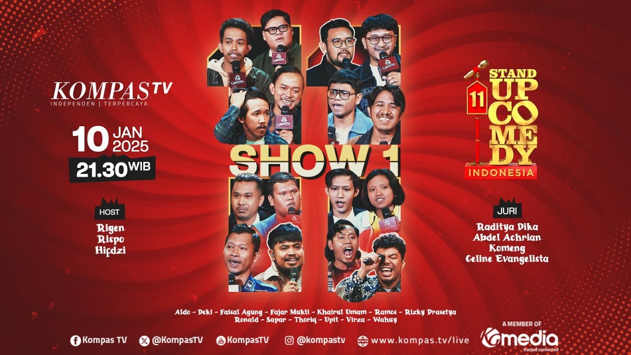 🔴 LIVE - SUCI 11 Show 1: Lahirnya Komika Baru, 13 Finalis Beraksi di Depan Radit hingga Komeng