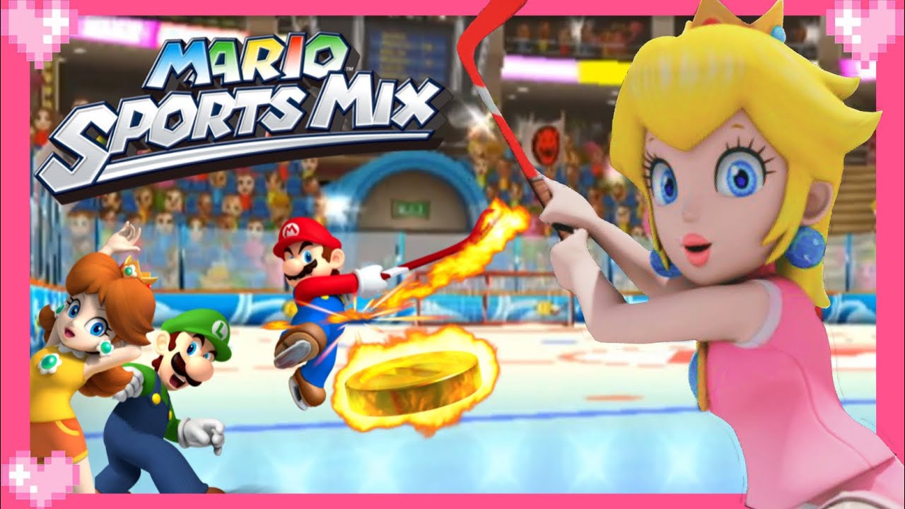 💗 Mario Sports Mix (hockey) Peach Gameplay 💗￼
