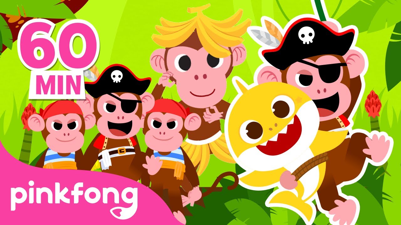 🐵 Monkey Medly 🐵 | +Compilação | Pinkfong Canções para crianças