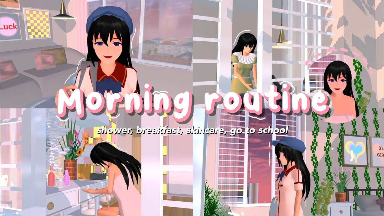 ꕤ「 morning routine 」┆aesthetic vlog ☁️ sakura school simulator