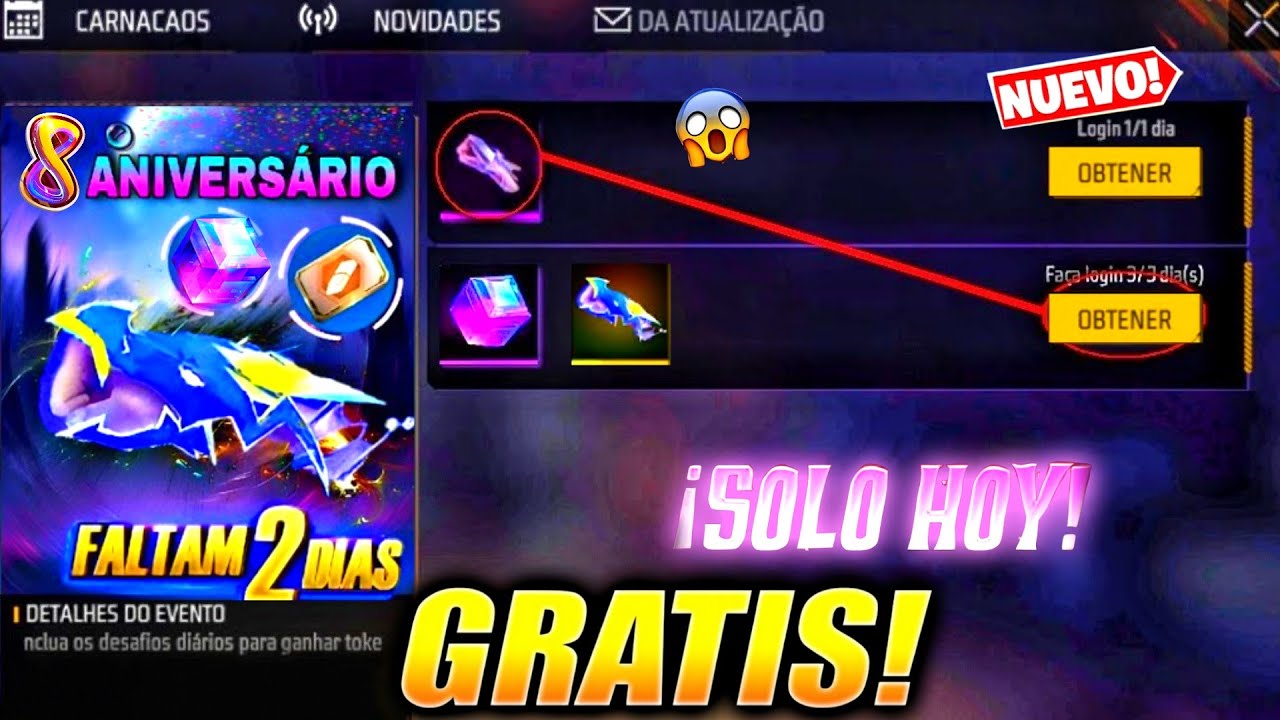 🎁 NEW FREE GRIPS 8TH ANNIVERSARY 2025 in FREE FIRE LATAM NEW UPDATE SURPRISE GIFTS
