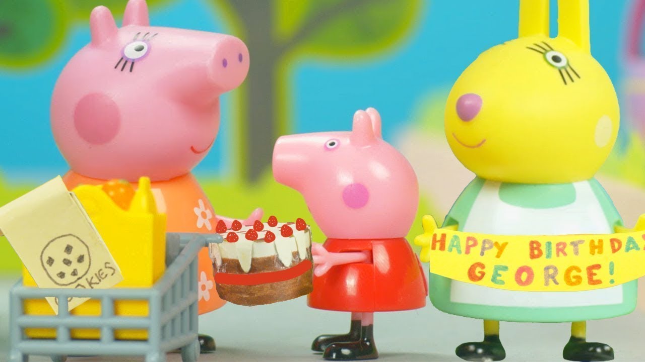 🎁 Peppa Pig Stop Motion: Shopping for George's Birthday Present | Family Kids Cartoon