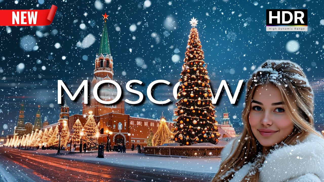 ❄️ POWERFUL SNOWFALL IN MOSCOW! How Russia was decorated for Christmas and New Year 2025! 4K HDR
