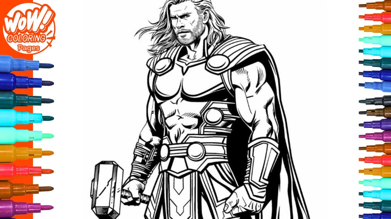 🟠 THOR 🟠 THOR coloring pages/Copic Markers/@WOWColoringPages #19