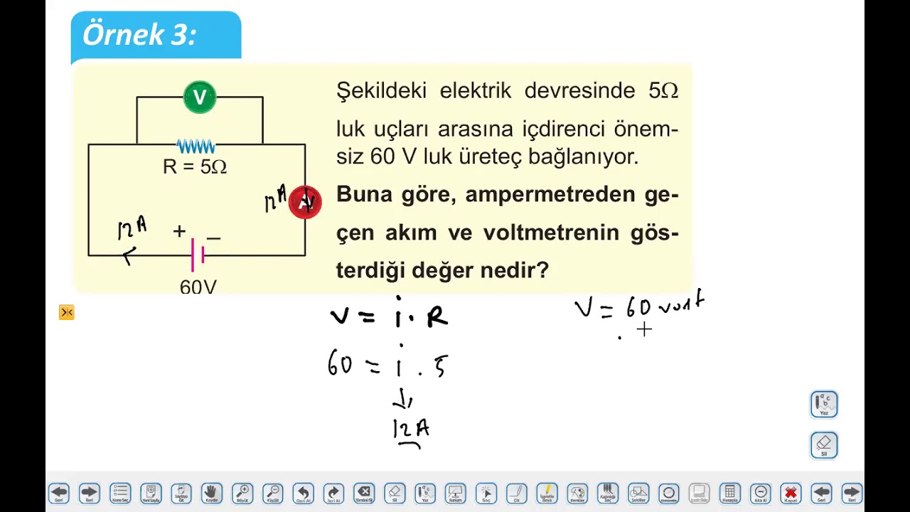 06 01 Ohm yasası ve Dirençlerin ağlanması   12Say 2TYT FİZİK