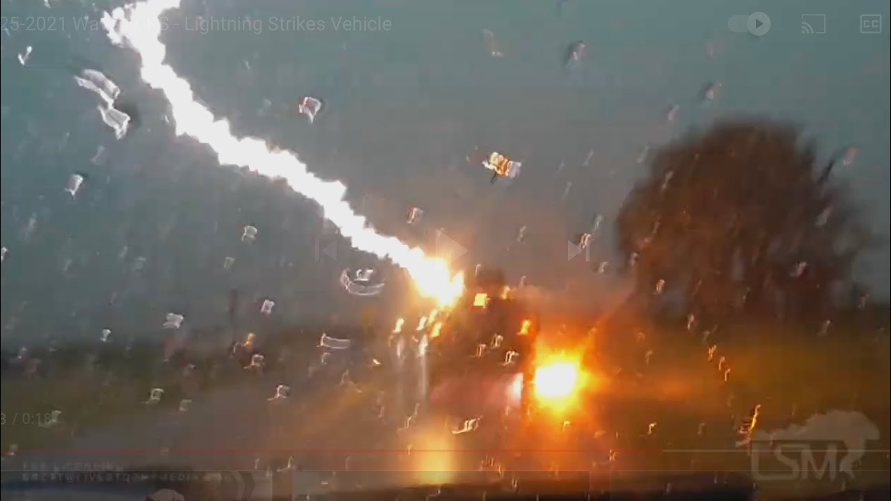 06-25-2021 Waverly, KS - Lightning Strikes Vehicle