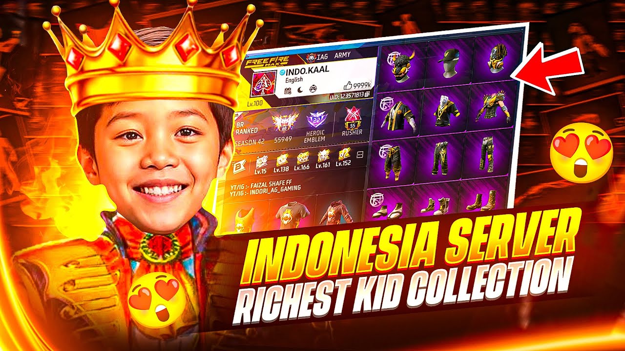 ₹1 Crore Collection 😮 Free Fire Indonesia Richest Kid ID