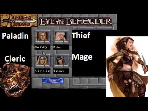 1. Eye of the Beholder SNES (1994) Character Party Creation / Level 1 Upper Sewers