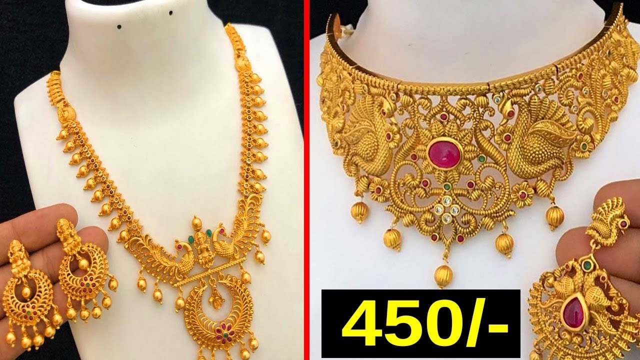 1 gm gold Designer Necklace designs | 1 gm gold Bridal Jewellery Designs | Latest 1 gm gold designs