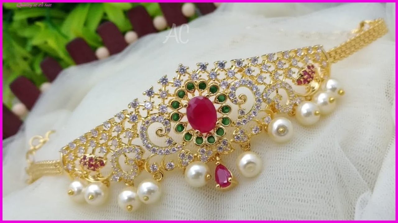 1 Gram Gold aravanki designs Buy Online || Cz stone Aravanki Designs|| Choker Cum Aravanki