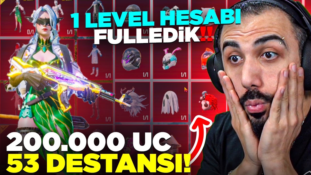1 LEVEL HESABA 2 X-SUİT VE 53 DESTANSI BİRDEN ÇIKARDIK!! TOPLAM 200.000 UC REKOR! | PUBG MOBILE