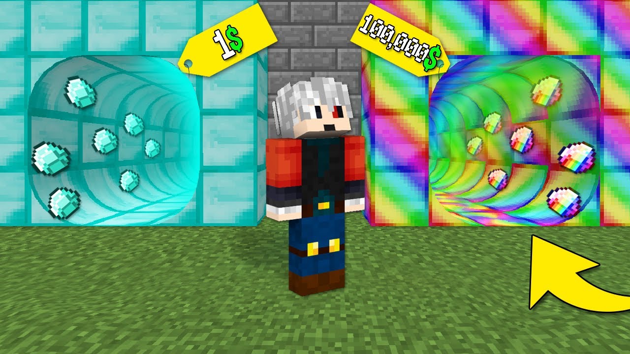 1$ TÜNEL VS 100,000$ TÜNEL - Minecraft