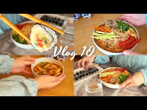 10 | Kore 🌼🪷 Ramen Noodle | Kimbap | Kimchi | Fırında Balık | Sessiz Vlog | #vlogs #vlog #sessizvlog