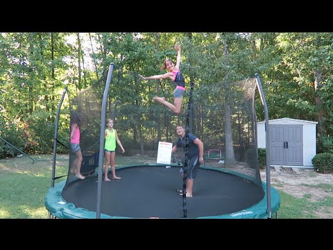 10 and 11 Year Old Gymnastics Tricks and Tumbling on the Trampoline | Acroanna