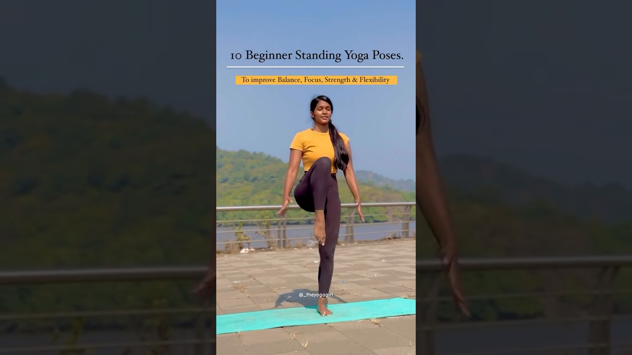 10 Beginner Standing Yoga Poses. #yoga #yogabeginners #beginners #theyogagirl