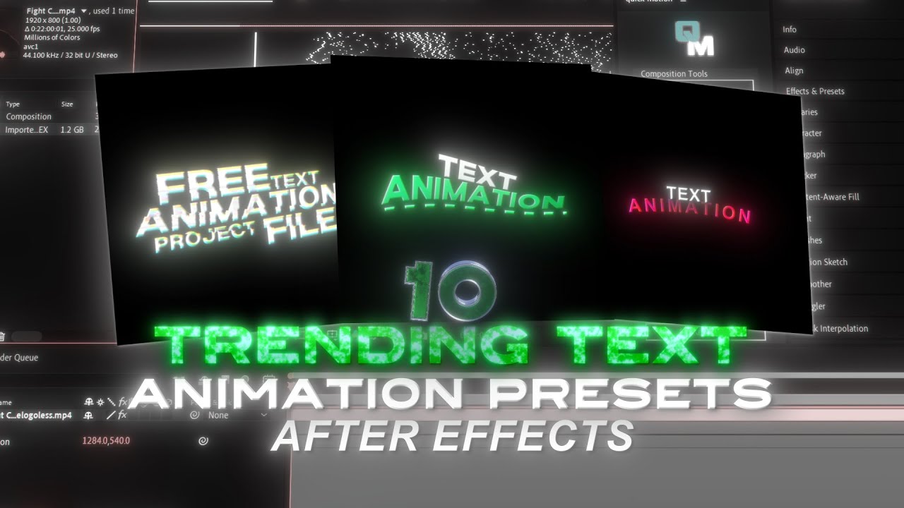 10 Free Text Animations Pack For After Effects - Text Presets Giveaway For After Effects Edits |