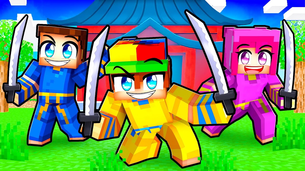 10 FRIENDS On One NINJA Block In Minecraft!