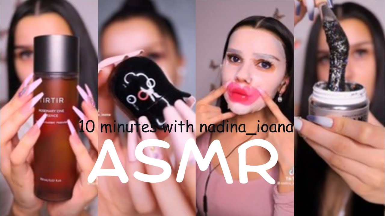 10 minutes ✨ [ASMR] 🎧 Makeup | Skincare routine with Nadina Ioana   #asmr #asmrmakeup #nadinaioana