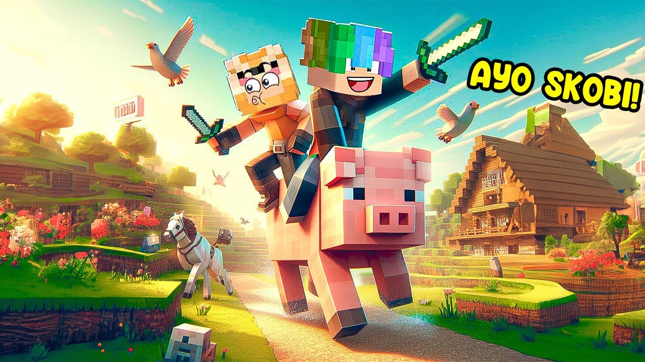 100 HARI PETUALANGAN MEMBANGUN DESA MELOBI DAN SKOBI DI MINECRAFT SEASON 1!