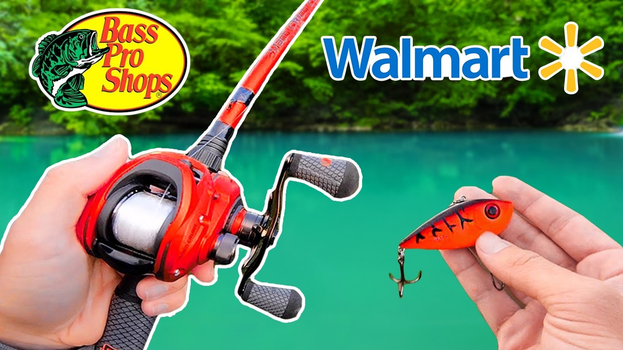 $100 Walmart vs Bass Pro Shops Budget Fishing Challenge